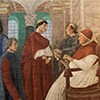 Melozzo da Forlì, Pope Sixtus IV appointing Platina as Prefect of the Vatican Library, Pinacoteca Vaticana