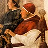 Papież Sykstus IV powołuje Platinę na prefekta Biblioteki Watykańskiej, fragment