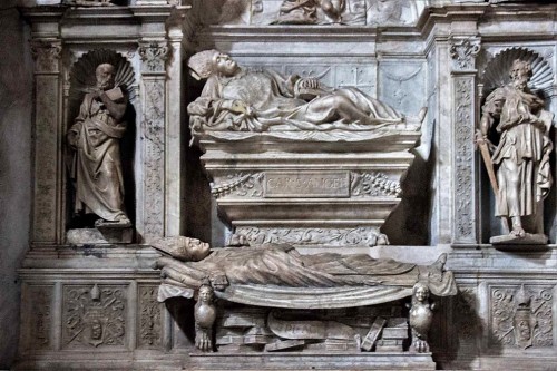 Tombstone monument of Giovanni Michiel and Antonio Orso, fragment, Jacopo Sansovino, Church of San Marcello