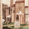 Kaplica Carafy, pomnik Marka Aureliusza na dziedzińcu pałacu biskupiego na Lateranie (detal), Filippino Lippi, bazylika Santa Maria sopra Minerva