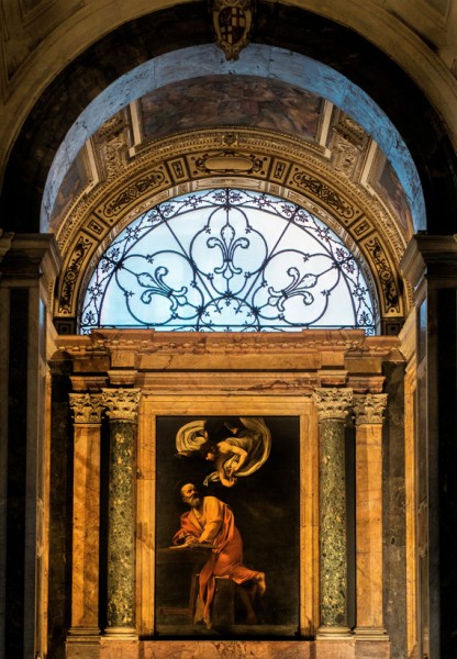 Contarelli Chapel in the Church of San Luigi dei Francesi, St. Matthew with an Angel, Caravaggio