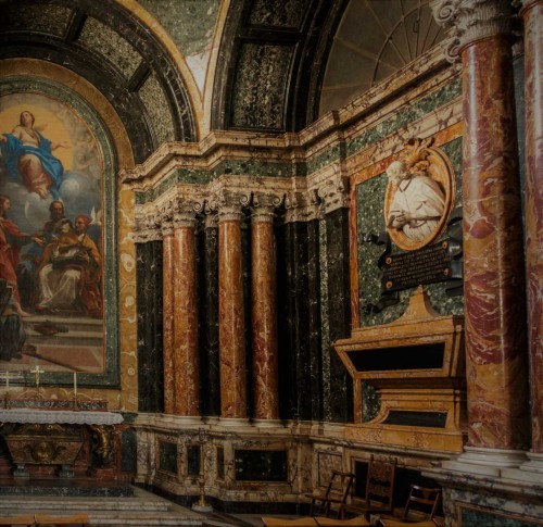 Francesco Cavallini, dekoracje kaplicy Cybo, popiersie kardynała Alderano Cybo, bazylika Santa Maria del Popolo