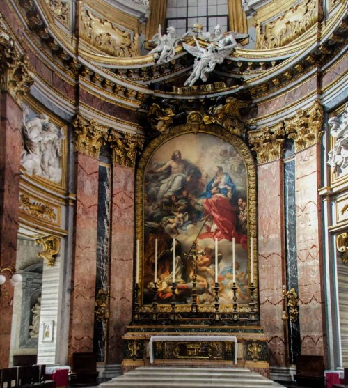 Francesco Cavallini, sculpting decorations of the main altar of the Basilica of San Carlo al Corso