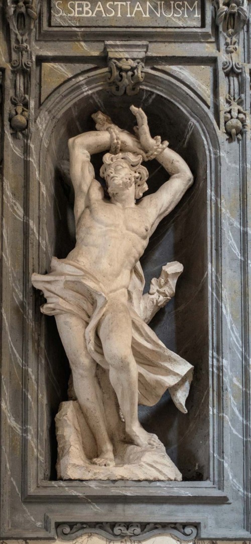 Francesco Cavallini, statue of St. Sebastian, Basilica of San Carlo al Corso