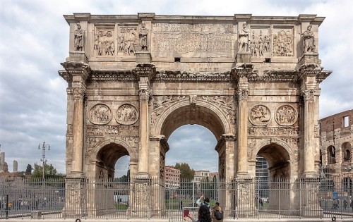 Triumphant Arch of Emperor Constantine the Great seen from the Palatine Hill