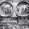 Triumphant Arch of Emperor Constantine the Great, medallions depicting Emperor Hadrian and frieze with a siege of Verona by Constantine