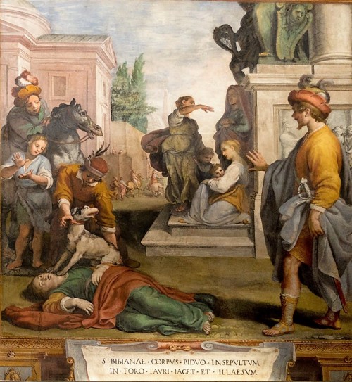 Body of St. Bibiana left for the dogs to devour, the church of Santa Bibiana, Agostino Ciampelli