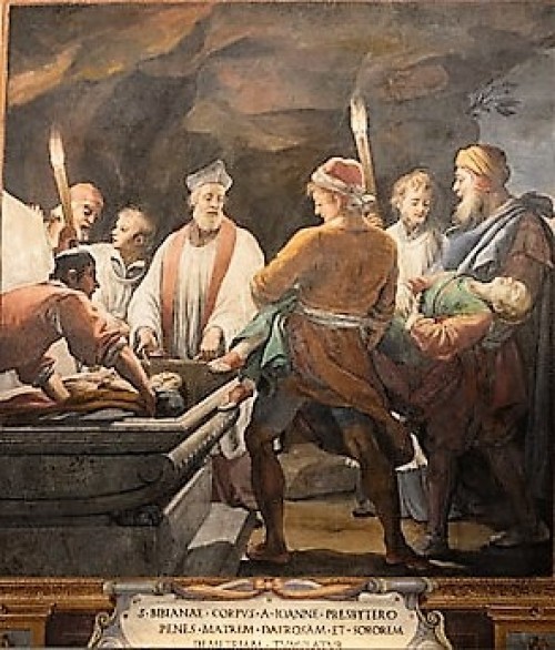 The deposition of the body of St. Bibiana into the grave, the Church of Santa Bibiana, Agostino Ciampelli