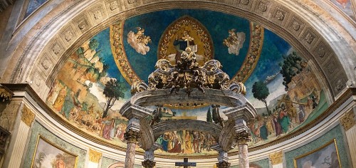 Antoniazzo Romano, Legend of the True  Cross, frescoes in the apse of the Basilica of Santa Croce in Gerusalemme