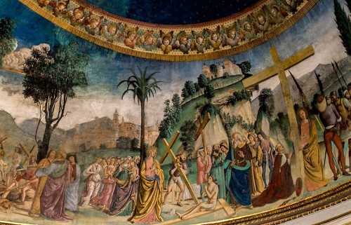 Antoniazzo Romano, Legenda św. Krzyża, freski w absydzie bazyliki Santa Croce in Gerusalemme, fragment