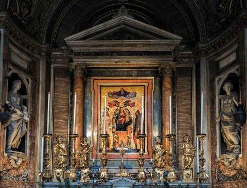 Antoniazzo Romano, Madonna z Dzieciątkiem między świętymi, kościół Santa Maria di Loreto