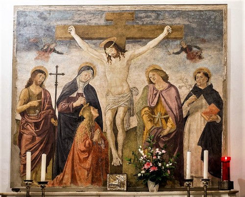 Antoniazzo Romano, The Crucifixion, Chamber of St. Catherine, Dominican monastery next to the Basilica Santa Maria sopra Minerva