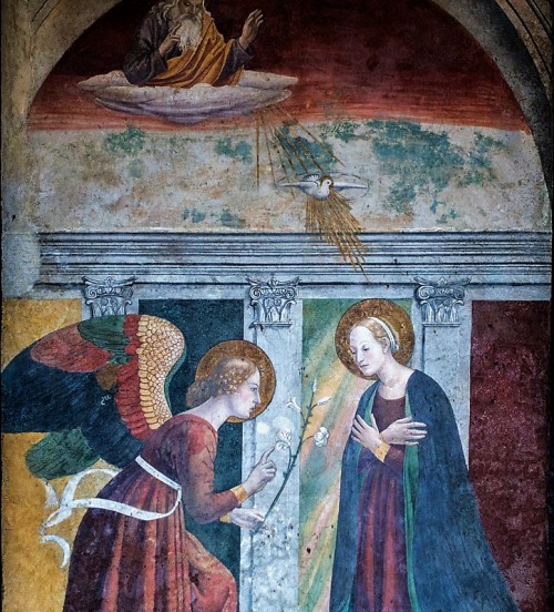 Antoniazzo Romano, Zwiastowanie Marii (przypisywany również Melozzowi da Forli), kościół Santa Maria ad Martyres (Panteon)