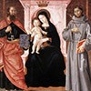 Antoniazzo Romano, Madonna z Dzieciątkiem między św. Pawłem i św. Franciszkiem, Galleria Nazionale dell'Arte Antica,Palazzo Barberini. zdj. Wikipedia