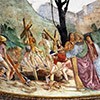 Antoniazzo Romano, Legenda Świętego Krzyża, fragment, Cudowne odnalezienie trzech krzyży, bazylika Santa Croce in Gerusalemme, zdj. Wikipedia