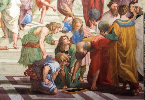 Szkoła ateńska, fragment, Donato Bramante jako Euklides, Rafael, Pałac Apostolski