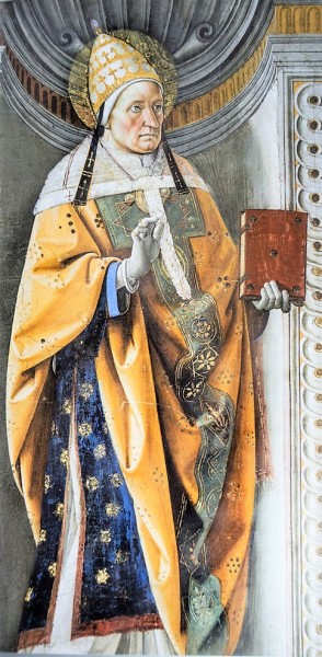 Pope Alexander I, Pietro Perugino, decoration between the windows, Sistine Chapel