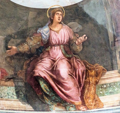 Święta Balbina, fresk w absydzie kościoła Santa Balbina, fragment
