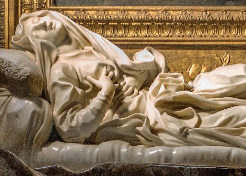 Posąg błogosławionej Ludwiki Albertoni, fragment, Gian Lorenzo Bernini, kościół  San Francesco a Ripa
