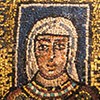Image of the matron from the IX th century - Episcopa Theodora - mosaic in the Basilica of St. Praxes in Rome