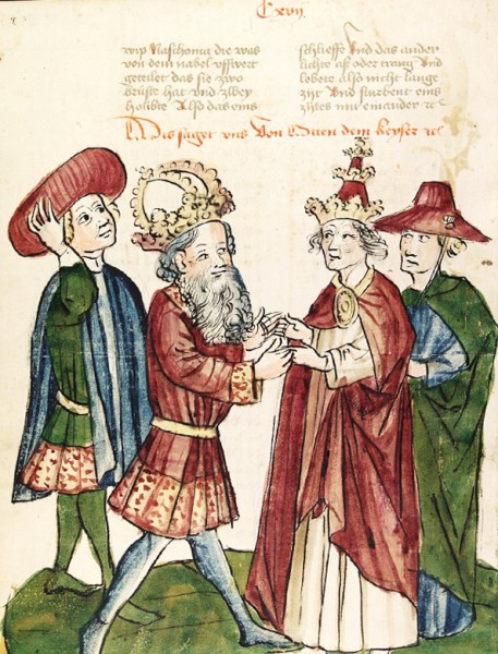 Cesarz Otton I i papież Jan XII, ok.1450 warsztat Diebolda Lauber, zdj. Wikipedia