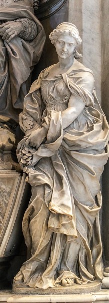 Pomnik nagrobny papieża Leona XI, fragment, Alessandro Algardi, alegoria Hojności - Giuseppe Peroni, bazylika San Pietro in Vaticano