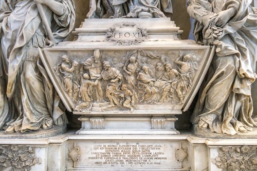 Pomnik nagrobny papieża Leona XI, fragment, Alessandro Algardi, bazylika San Pietro in Vaticano