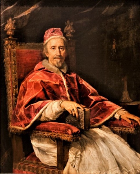Portret papieża Klemensa IX, fragment, Carlo Maratti, Pinacoteka Vaticana - Musei Vaticani