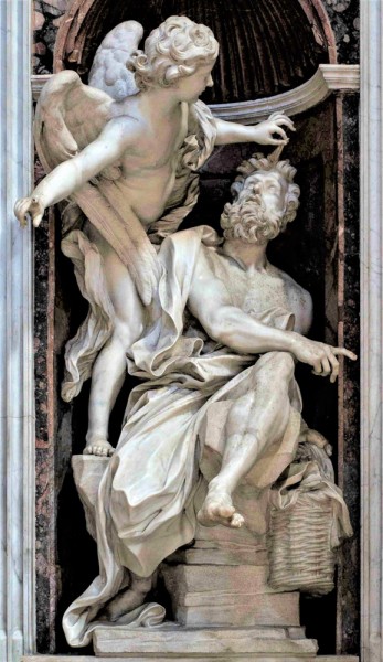 Habakuk z aniołem, Gian Lorenzo Bernini, bazylika Santa Maria del Popolo, kaplica Chigich