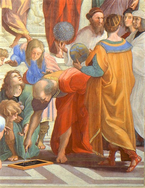 The School of Athens, fragment, Raphael, Stanze di Raffaello (Stanza della Segnatura) in the Apostolic Palace in the Vatican