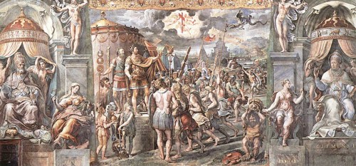 Wizja krzyża, warsztat Rafaela, Stanza del Constantino, Pałac Apostolski,  zdj. Wikipedia