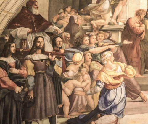 The Expulsion of Heliodorus from the Temple, fragment, Raphael and his workshop, Stanza di Eliodoro, Apostolic Palace