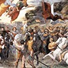 Spotkanie papieża Leona I z Attylą, Rafael i jego warsztat, Stanza di Eliodoro, Pałac Apostolski, zdj. Wikipedia