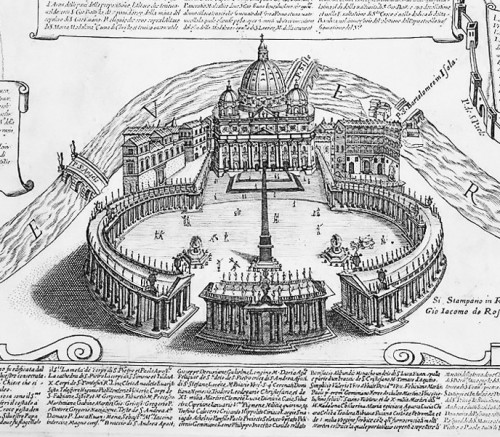 Design of the portico closing Bernini's colonnade in St. Peter's Square, pic. Wikipedia
