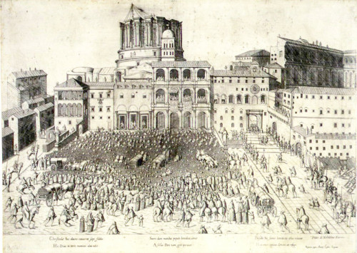 St. Peter's Square, circa 1600, pic. Wikipedia