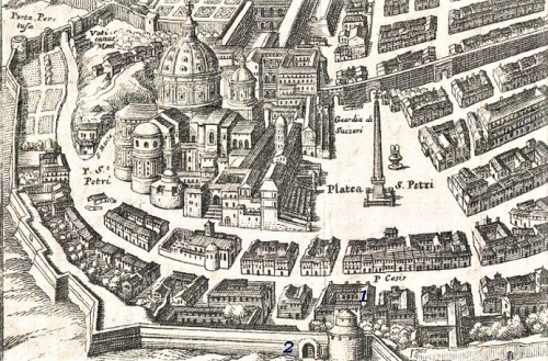 View of St. Peter's Square, Antonio Tempesta, around 1593, pic. Wikipedia