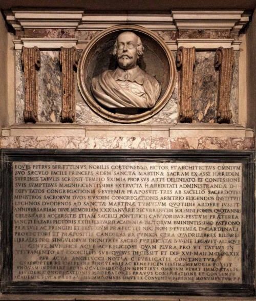 Epitafium poświęcone Pietro da Cortonie w kościele Santi Luca e Martina