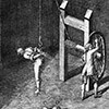 Wahadło - tzw. męka sznura, rycina z Constitutio Criminalis Theresiana,1768, zdj. Wikipedia
