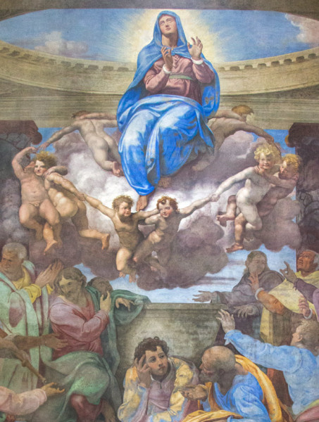 Daniele da Volterra, Wniebowzięcie Marii, fragment, kaplica della Rovere, kościół Santa Trinità dei Monti
