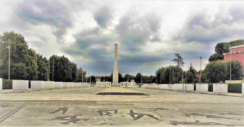Mussolini's obelisk at Foro Italico (former Foro Mussolini)