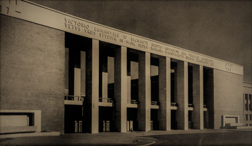 Propyleje (wejście główne) do kompleksu uniwersyteckiego La Sapienza, Architettura (numero speziale), 1935