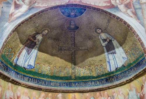 Mozaiki w kaplicy Pryma i Felicjana, kościół San Stefano Rotondo - fundacja papieża Teodora I