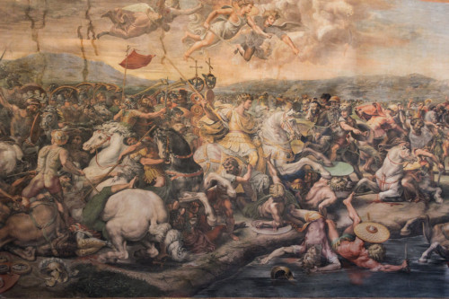 Bitwa przy moście Mulwijskim, (fragment), Giulio Romano, Stanze Rafaela, Pałac Apostolski (Musei Vaticani)