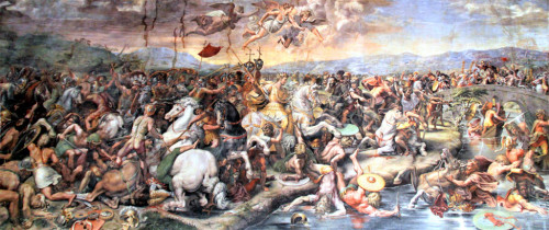 Bitwa przy moście Mulwijskim, Giulio Romano, Stanze Rafaela, Pałac Apostolski (Musei Vaticani), zdj. Wikipedia