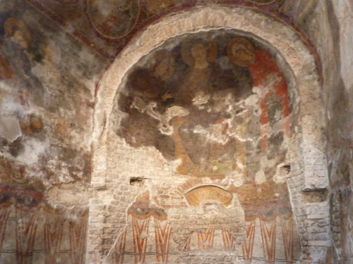 Temple of Romulus at the Roman Forum, medieval painting decoration