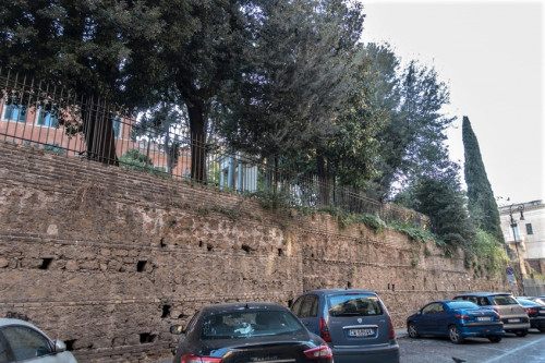 Villa Aldobrandini, the wall from the via Mazzarino side