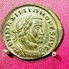 Maksymian (ojciec Maksencjusza), moneta przedstawiająca go jako augusta (286-305)