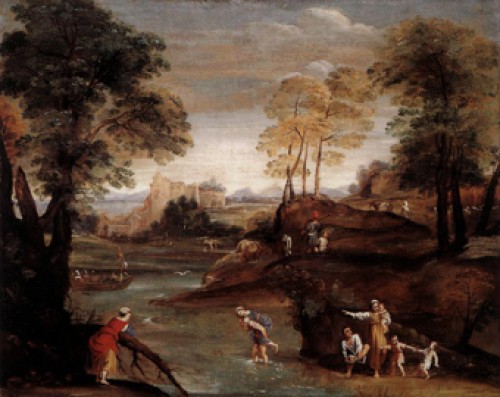 Domenichino, Landscape with Fording, Galleria Doria Pamphilj