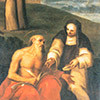 Saints Marcella and Jerome, altar painting, Roman school?, 18th century, Church of Santi Bonifacio e Alessio