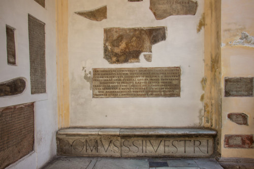Atrium of the church of S. Silvestro in Capite, inscription from the time of the first church